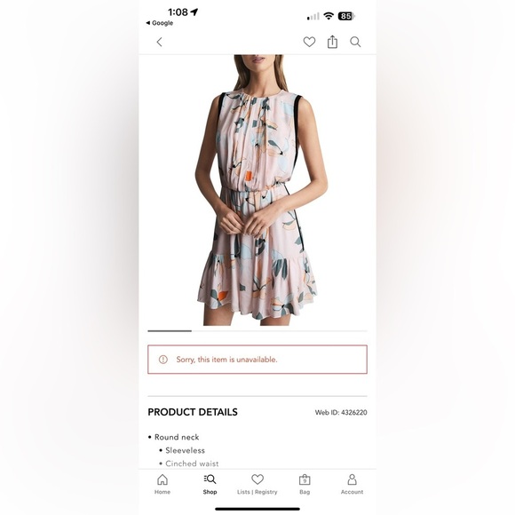 Reiss Jacqueline Leaf Print Mini Dress - Picture 5 of 5